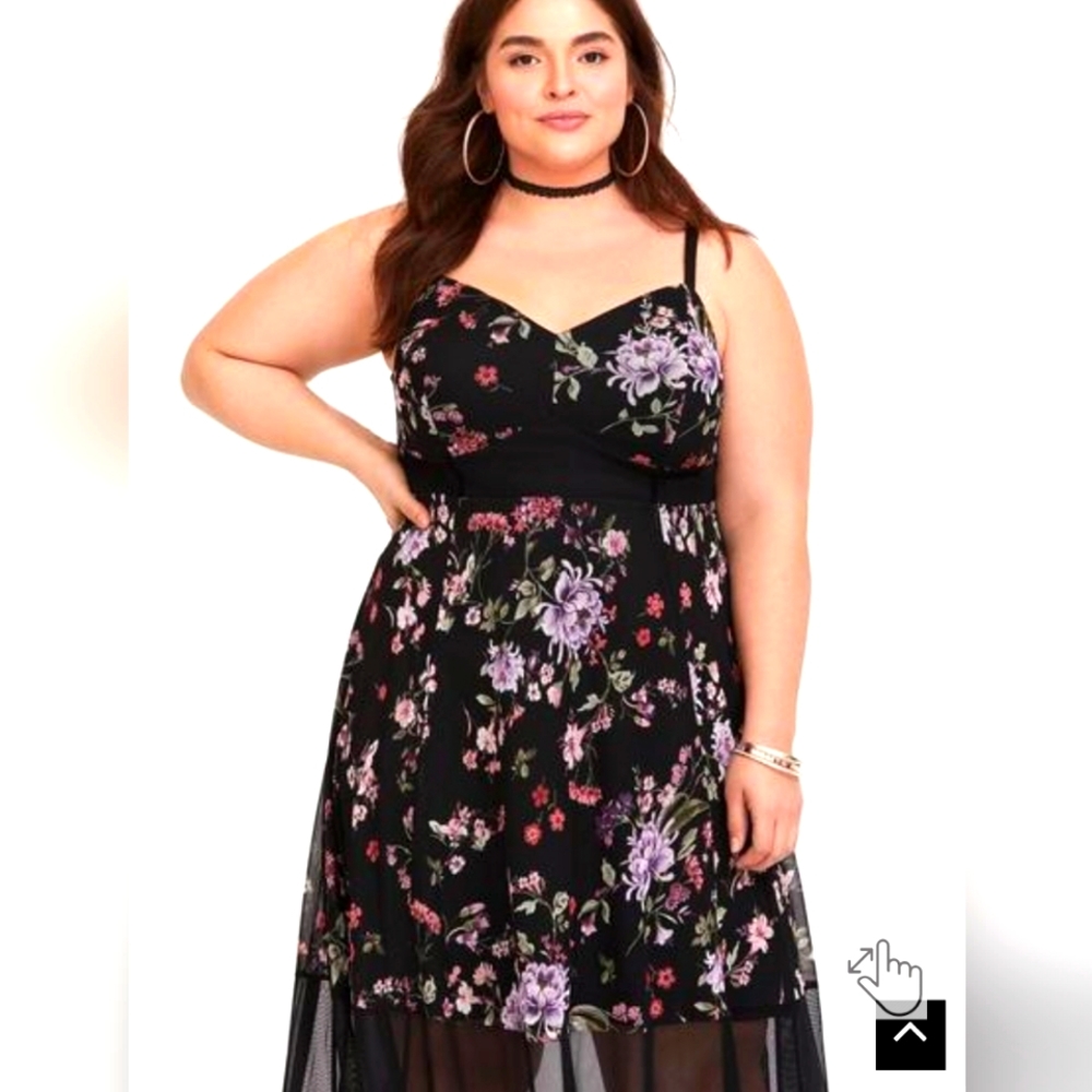 Torrid Maxi Mesh Bustier Dress